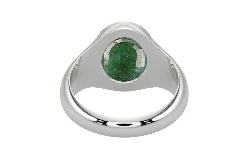 Sterling Silver Emerald Ring Fine Quality (R7)
