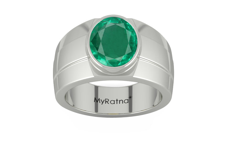 Sterling Silver Emerald Ring Rare Quality (R1)