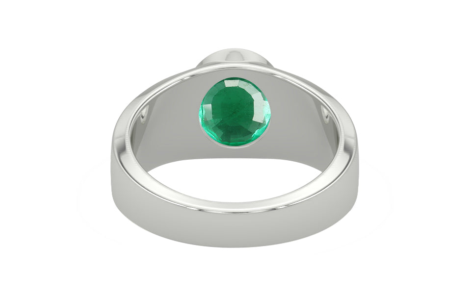 Sterling Silver Emerald Ring Rare Quality (R10)