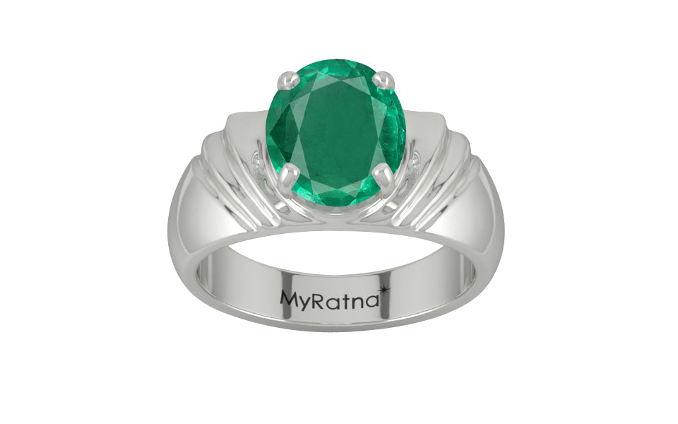 Sterling Silver Emerald Ring Rare Quality (R4)
