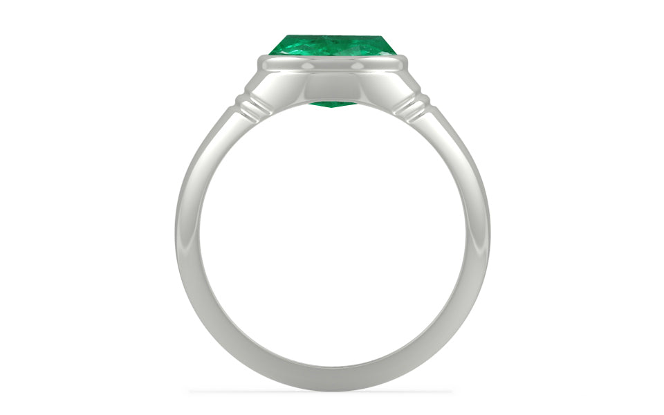 Sterling Silver Emerald Ring Rare Quality (R7)