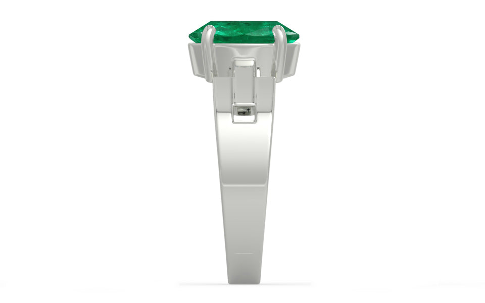 Sterling Silver Emerald Ring Rare Quality (R8)