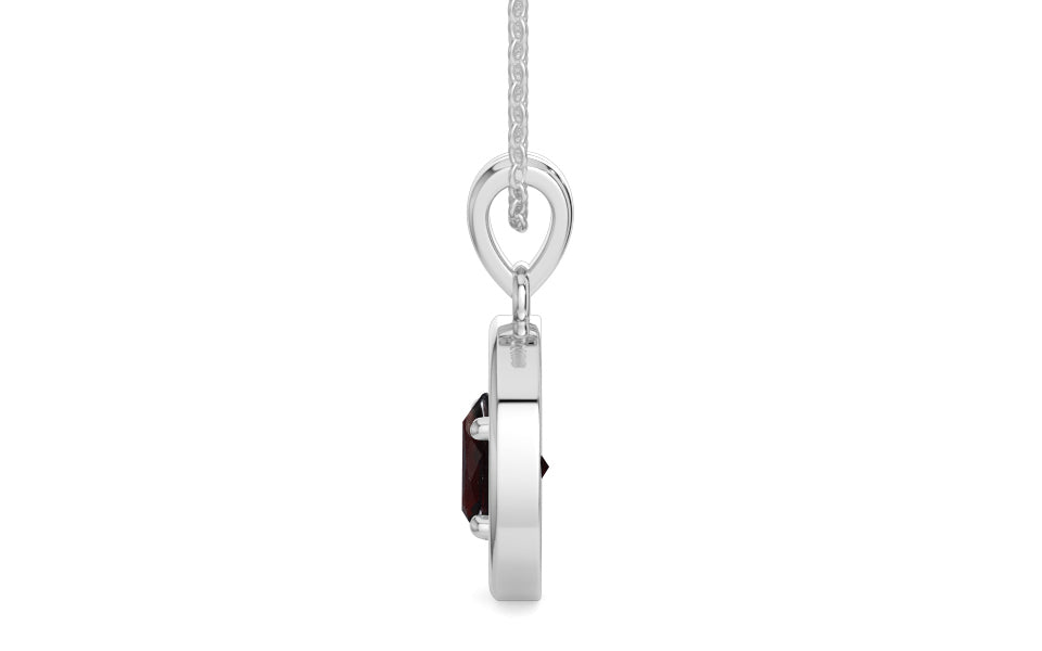 Sterling Silver Hessonite Garnet Pendant Fine Quality (P2)