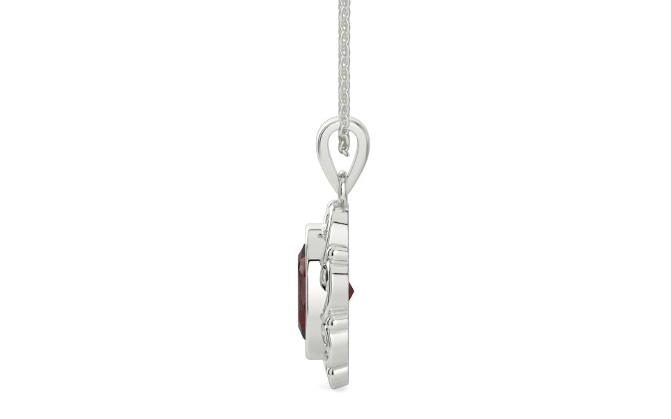 Sterling Silver Hessonite Garnet Pendant Fine Quality (P5)