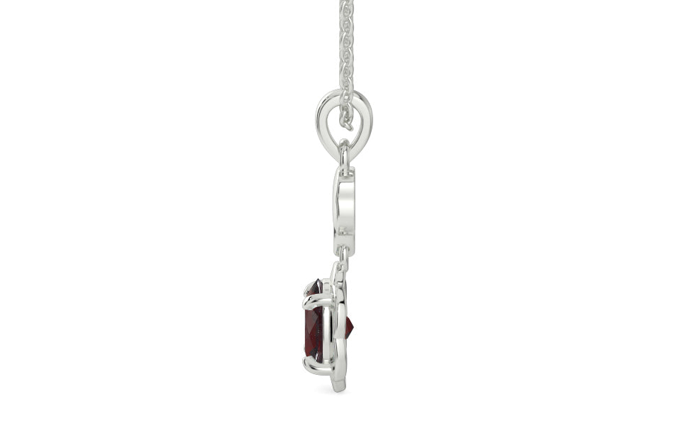 Sterling Silver Hessonite Garnet Pendant Fine Quality (P6)