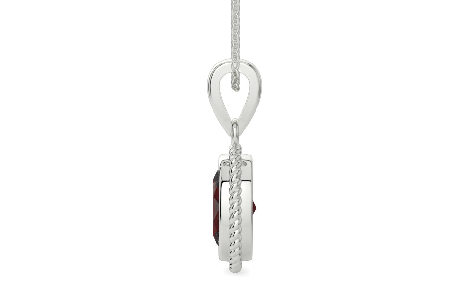 Sterling Silver Hessonite Garnet Pendant Fine Quality (P7)