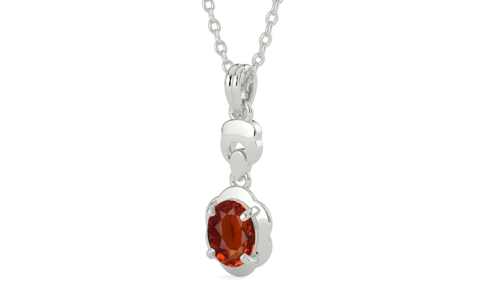 Sterling Silver Hessonite Garnet Pendant Limited Quality (P6)