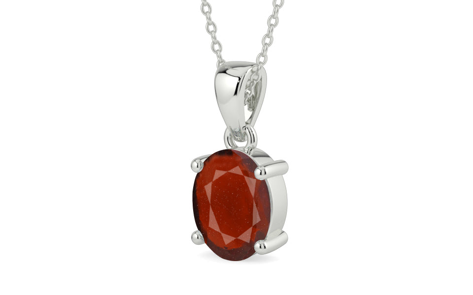 Sterling Silver Hessonite Garnet Pendant Prime Quality (P10)