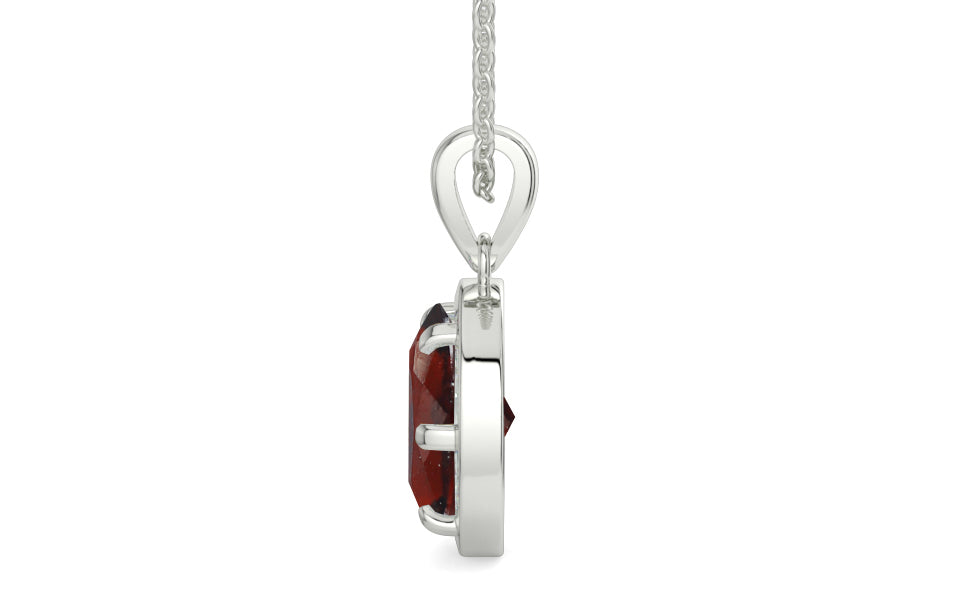Sterling Silver Hessonite Garnet Pendant Prime Quality (P8)