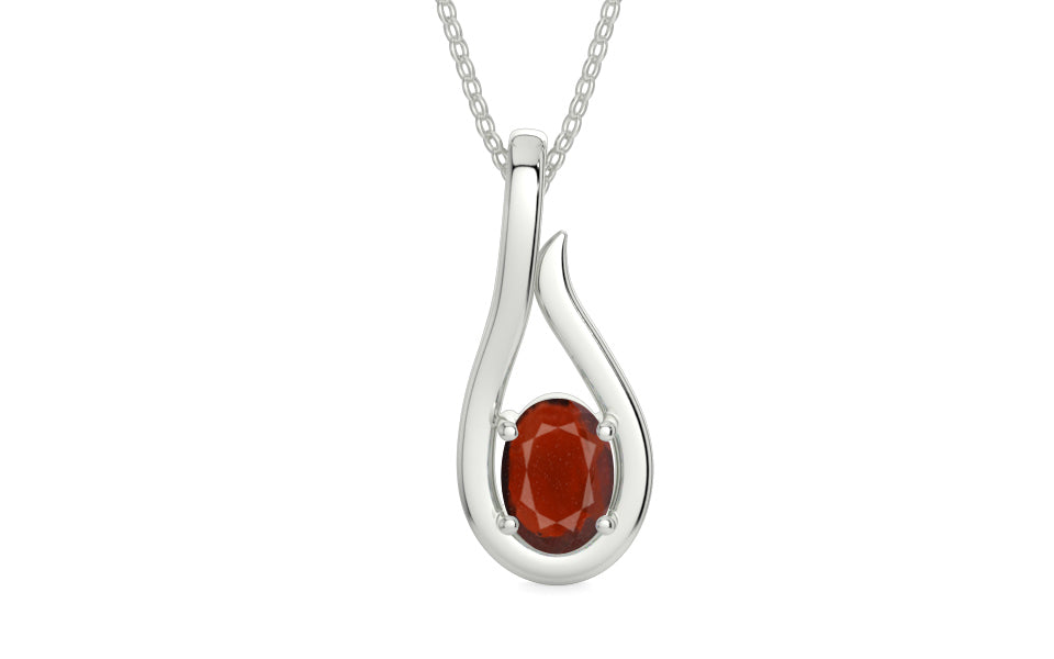 Sterling Silver Hessonite Garnet Pendant Prime Quality (P9)