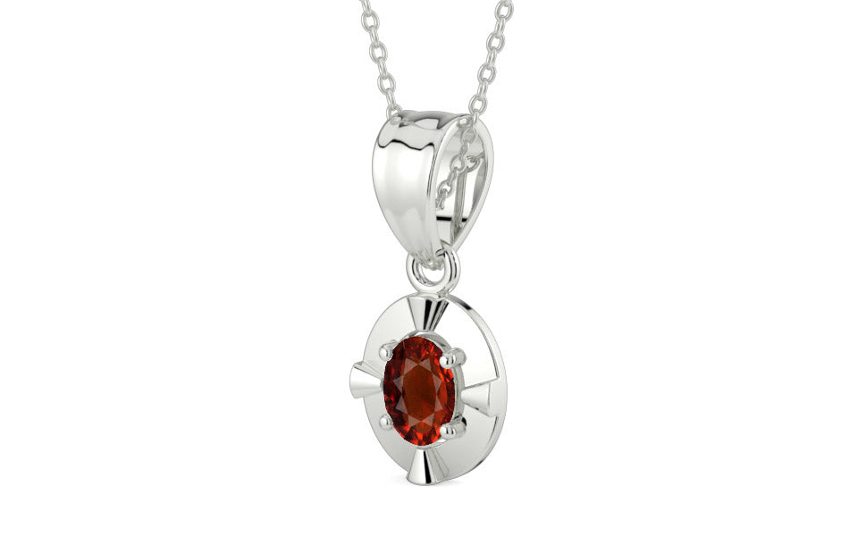 Sterling Silver Hessonite Garnet Pendant Rare Quality (P11)