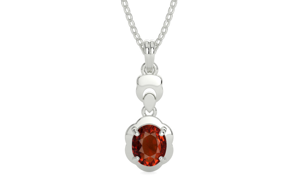 Sterling Silver Hessonite Garnet Pendant Rare Quality (P6)