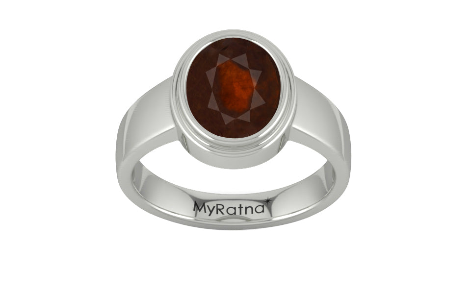 Sterling Silver Hessonite Garnet Ring Fine Quality (R3)