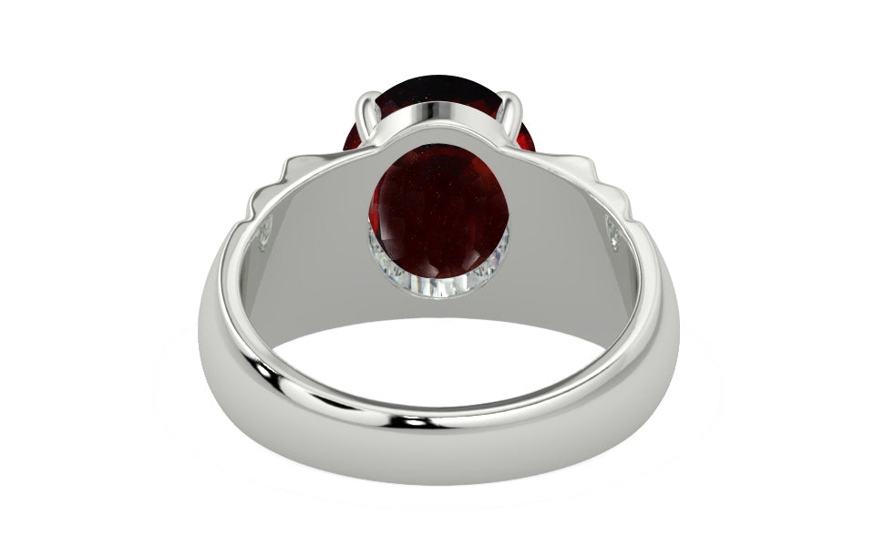 Sterling Silver Hessonite Garnet Ring Fine Quality (R4)