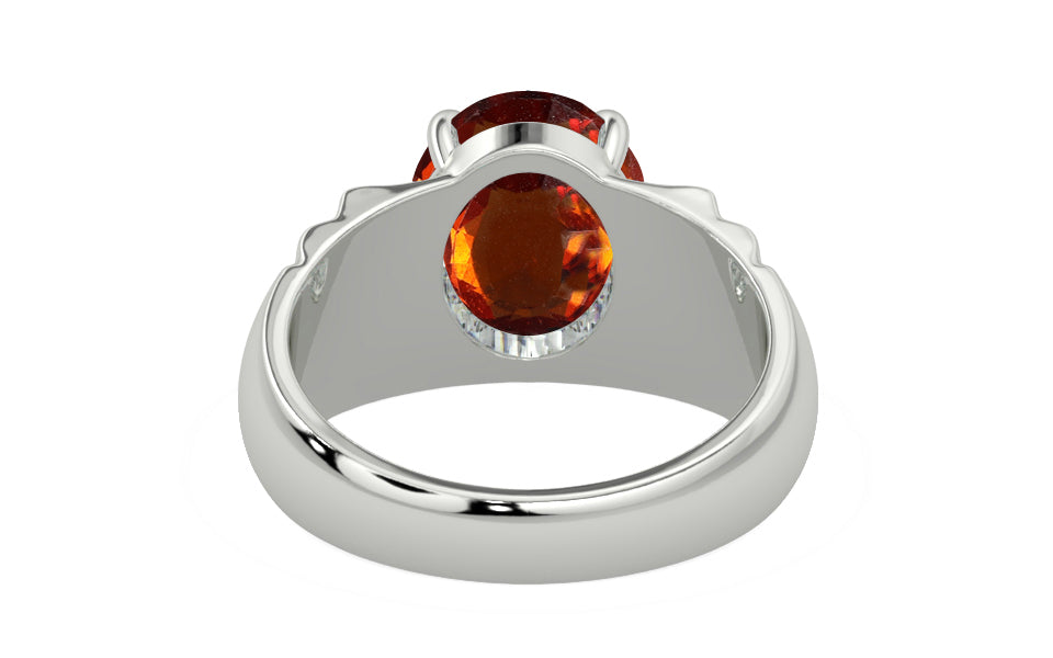 Sterling Silver Hessonite Garnet Ring Rare Quality (R4)