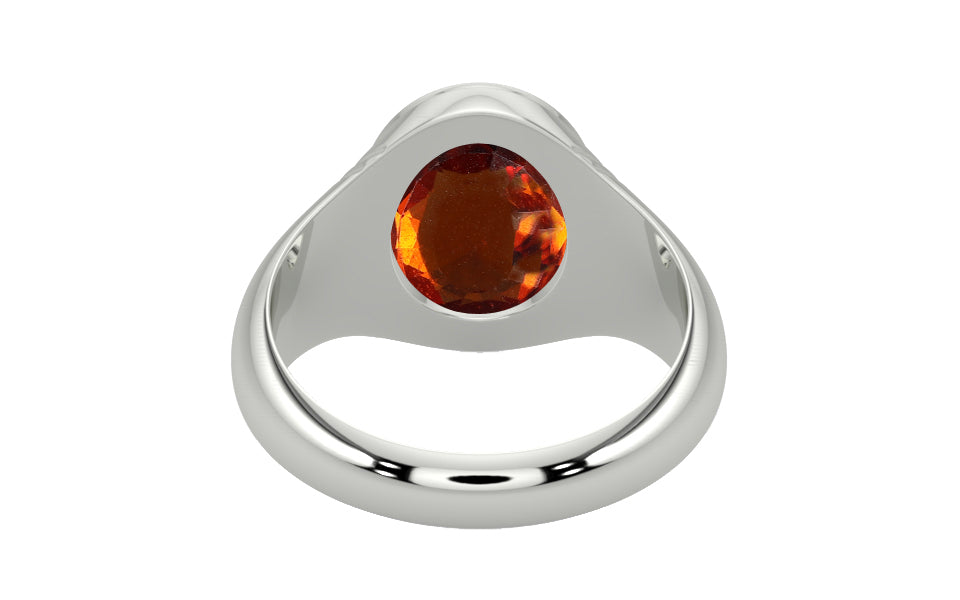 Sterling Silver Hessonite Garnet Ring Rare Quality (R7)