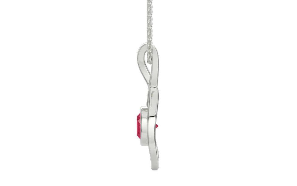 Sterling Silver Ruby Pendant Fine Quality (P1)