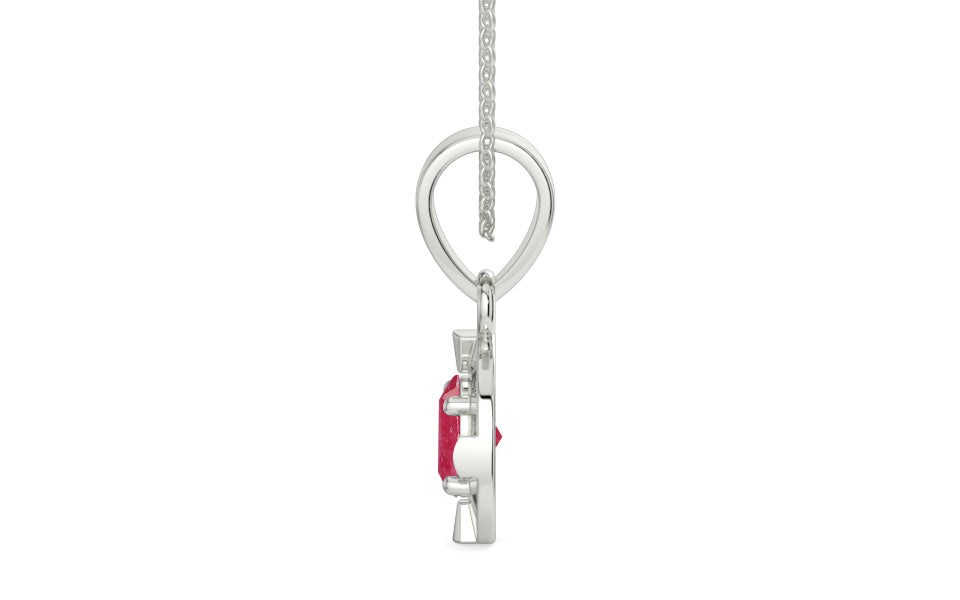 Sterling Silver Ruby Pendant Fine Quality (P11)
