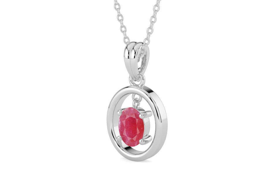 Sterling Silver Ruby Pendant Fine Quality (P2)
