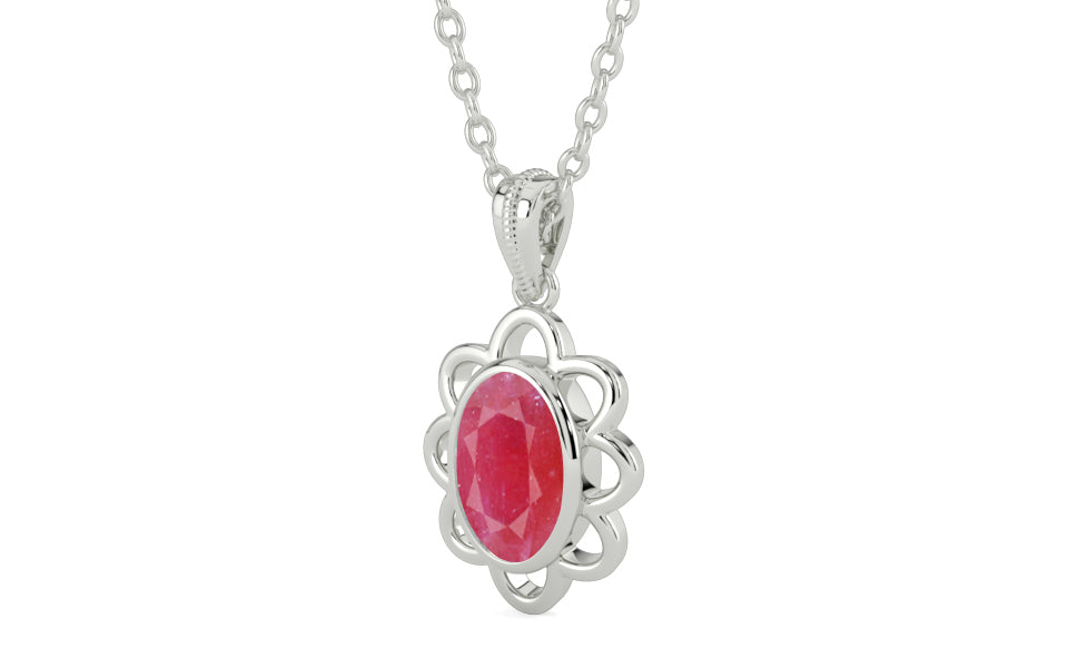 Sterling Silver Ruby Pendant Fine Quality (P3)