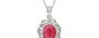 Sterling Silver Ruby Pendant Fine Quality (P5)