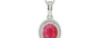 Sterling Silver Ruby Pendant Fine Quality (P7)