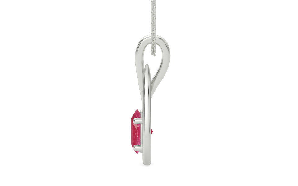 Sterling Silver Ruby Pendant Fine Quality (P9)