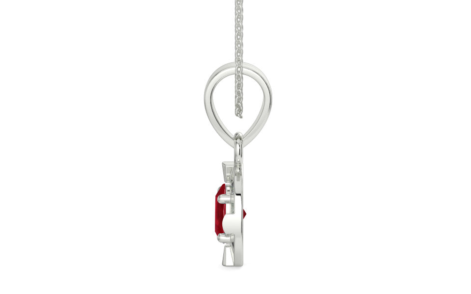 Sterling Silver Ruby Pendant Limited Quality (P11)