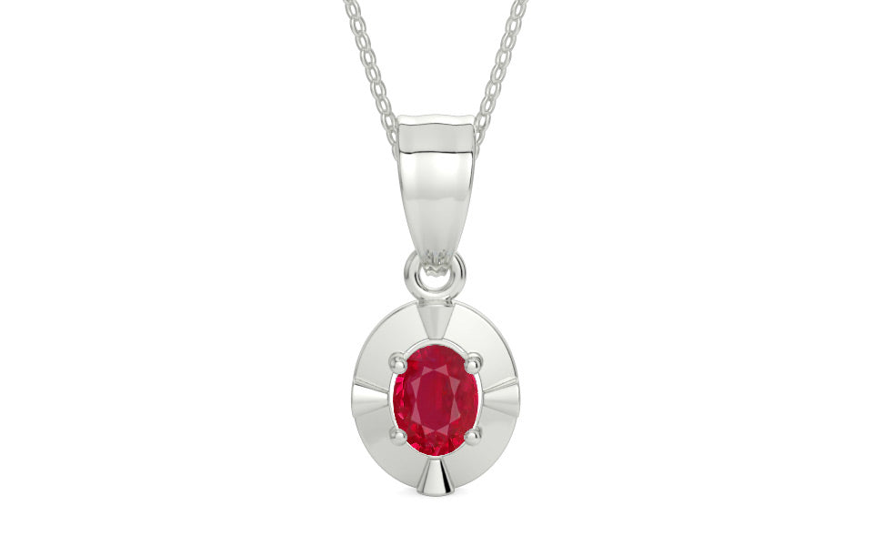 Sterling Silver Ruby Pendant Limited Quality (P11)