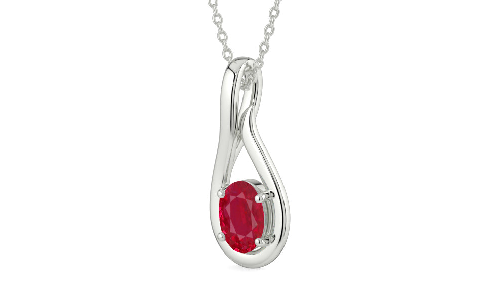 Sterling Silver Ruby Pendant Limited Quality (P9)