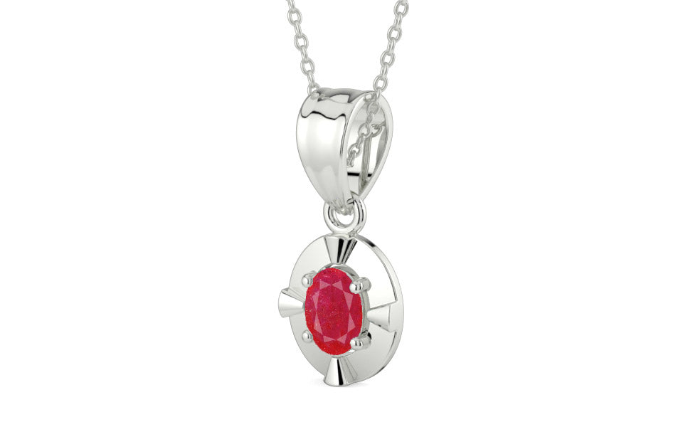 Sterling Silver Ruby Pendant Prime Quality (P11)