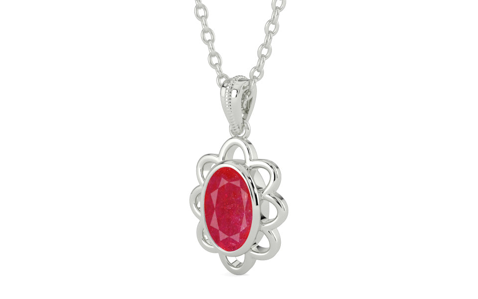 Sterling Silver Ruby Pendant Prime Quality (P3)