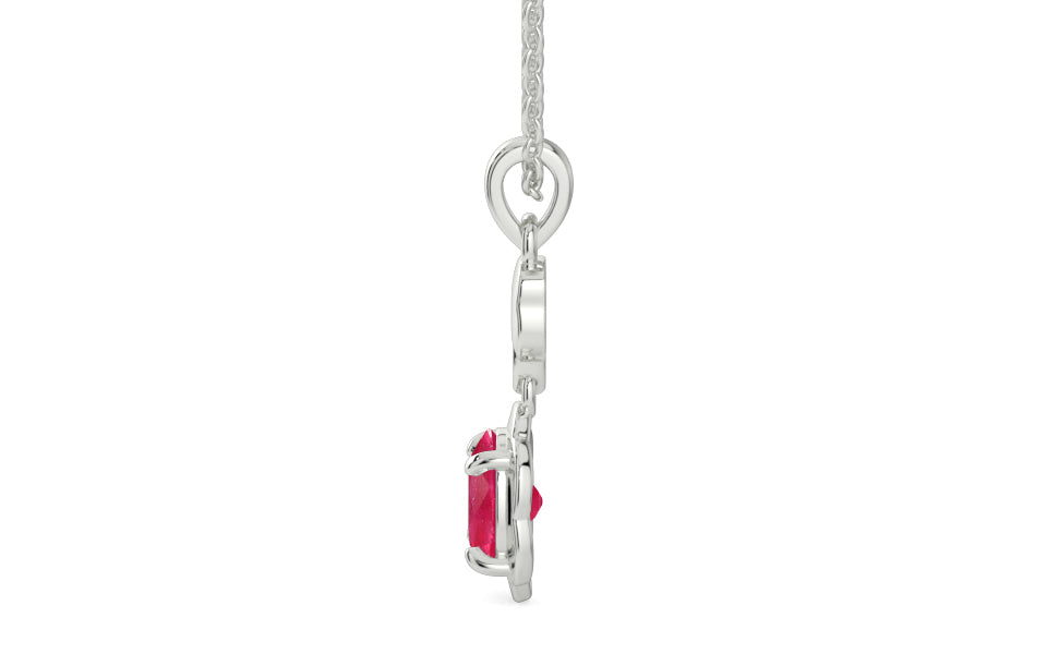 Sterling Silver Ruby Pendant Prime Quality (P6)