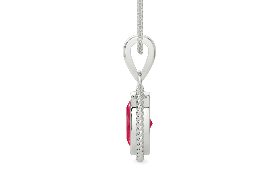 Sterling Silver Ruby Pendant Prime Quality (P7)