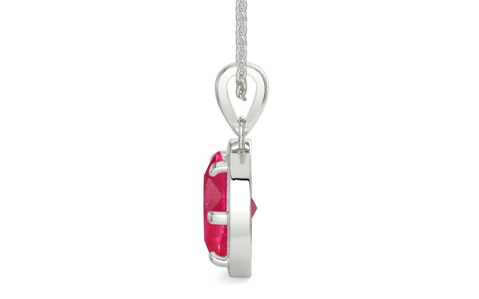 Sterling Silver Ruby Pendant Prime Quality (P8)