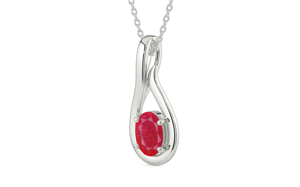 Sterling Silver Ruby Pendant Prime Quality (P9)