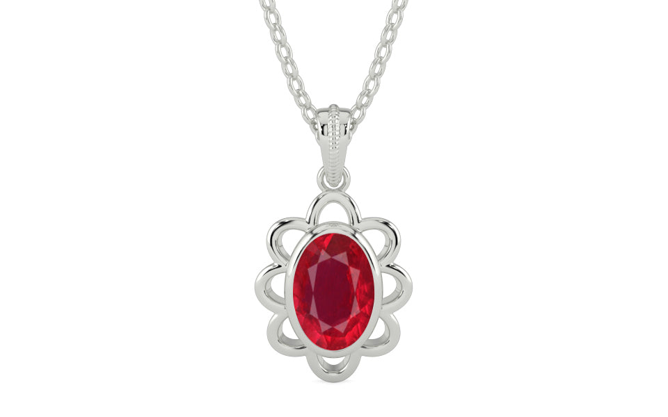 Sterling Silver Ruby Pendant Rare Quality (P3)