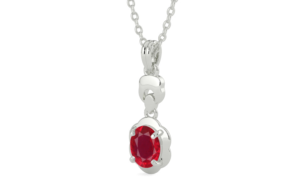 Sterling Silver Ruby Pendant Rare Quality (P6)