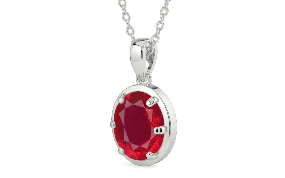 Sterling Silver Ruby Pendant Rare Quality (P8)