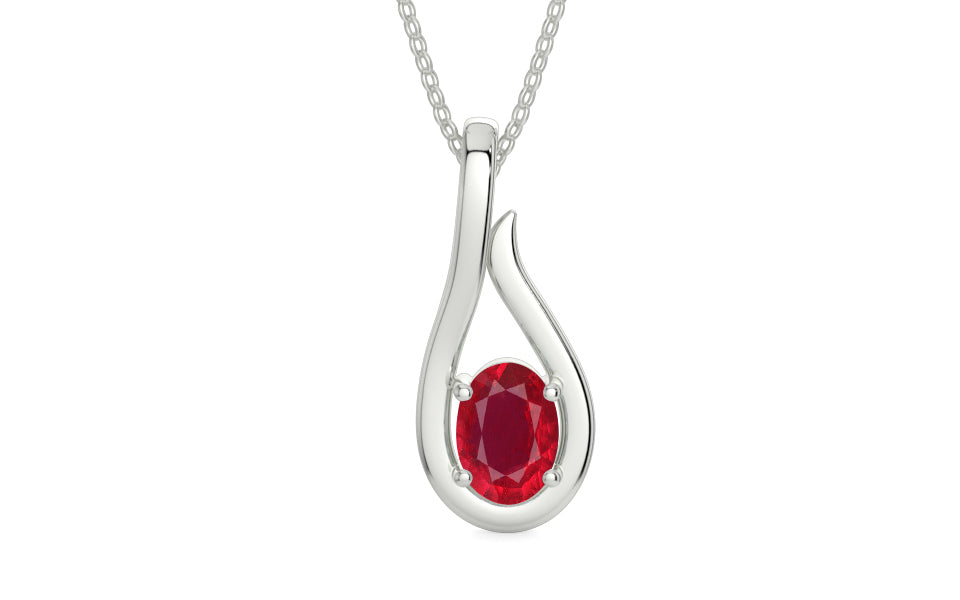 Sterling Silver Ruby Pendant Rare Quality (P9)