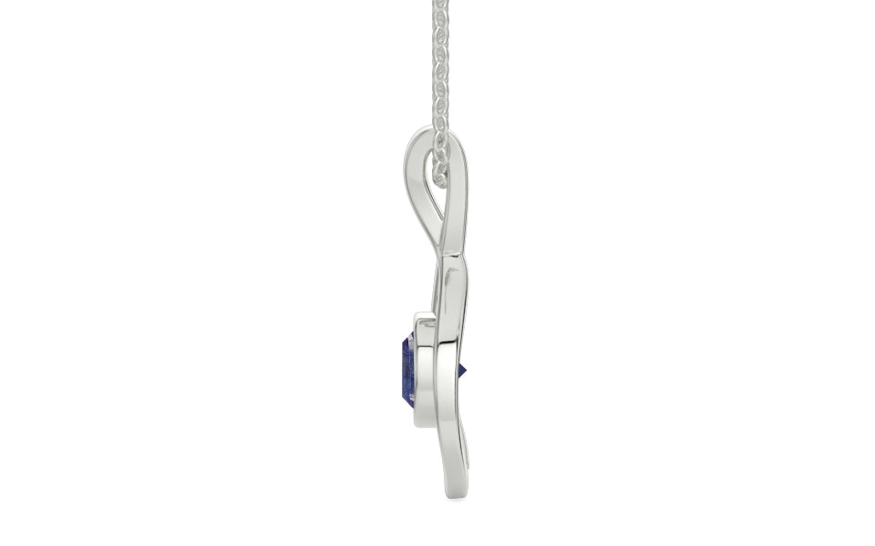 Sterling Silver Thailand Blue Sapphire Pendant Fine Quality (P1)