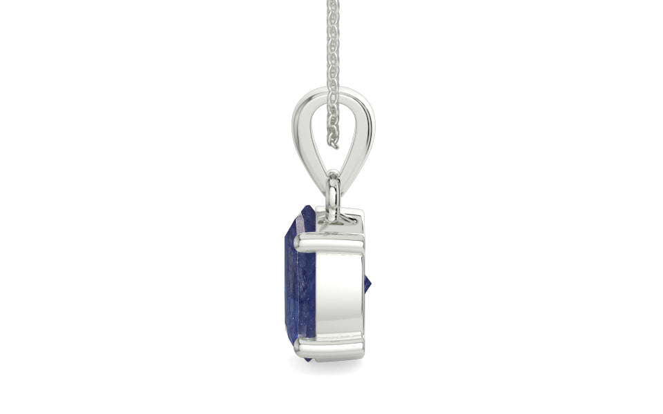 Sterling Silver Thailand Blue Sapphire Pendant Fine Quality (P10)