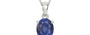 Sterling Silver Thailand Blue Sapphire Pendant Fine Quality (P10)