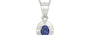 Sterling Silver Thailand Blue Sapphire Pendant Fine Quality (P11)