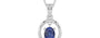 Sterling Silver Thailand Blue Sapphire Pendant Fine Quality (P2)
