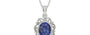 Sterling Silver Thailand Blue Sapphire Pendant Fine Quality (P5)