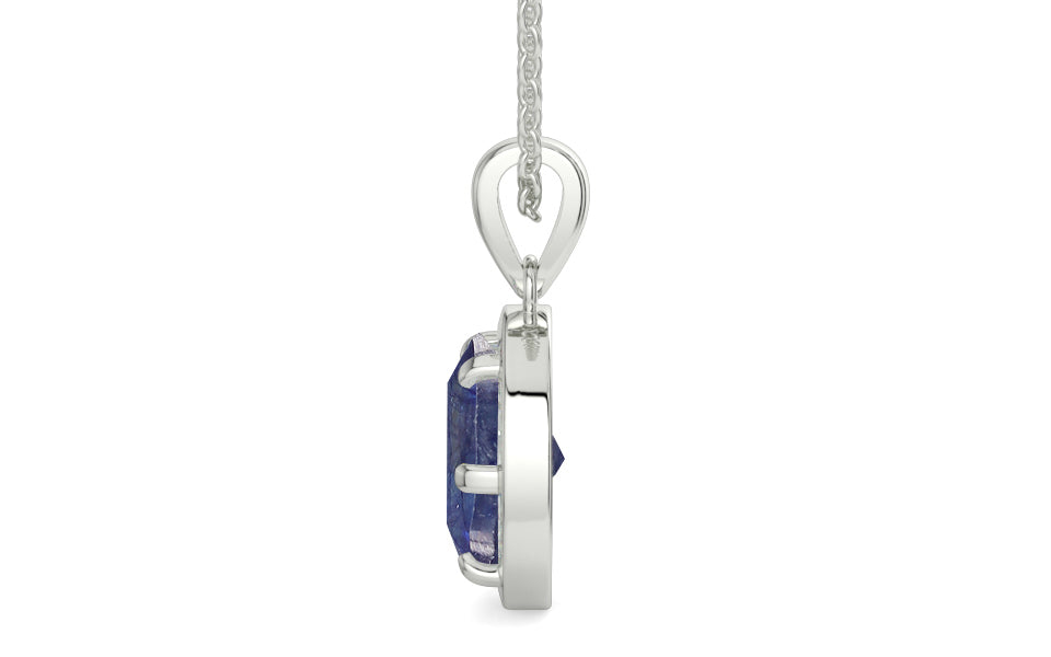 Sterling Silver Thailand Blue Sapphire Pendant Fine Quality (P8)
