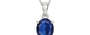 Sterling Silver Thailand Blue Sapphire Pendant Limited Quality (P10)