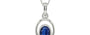 Sterling Silver Thailand Blue Sapphire Pendant Limited Quality (P12)