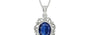 Sterling Silver Thailand Blue Sapphire Pendant Limited Quality (P5)